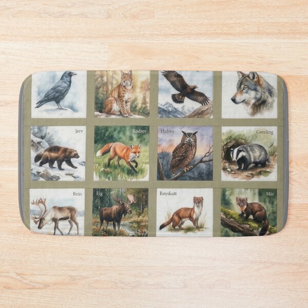 Item preview, Watercolor portraits of 12 Nordic wild animals – Repeated designed and sold by Ratatosk-AI.