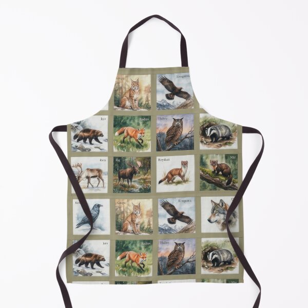 Item preview, Watercolor portraits of 12 Nordic wild animals – Repeated designed and sold by Ratatosk-AI.