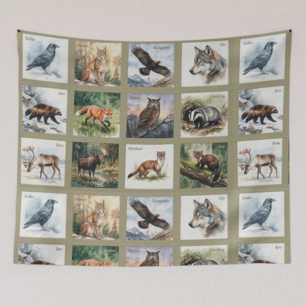 Item preview, Watercolor portraits of 12 Nordic wild animals – Repeated designed and sold by Ratatosk-AI.