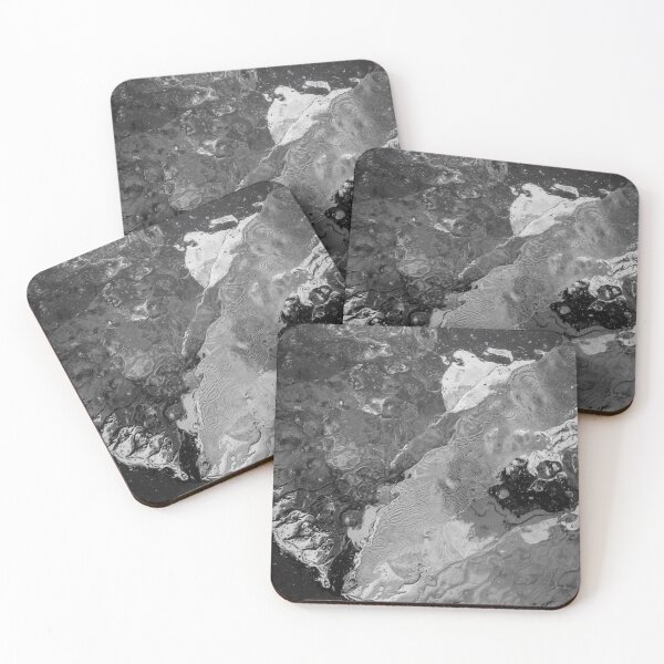 Item preview, Silver Grey & Black Ice Abstract — Minimalist Nature-Inspired Marble Texture Art designed and sold by Richard Brookes Photography.