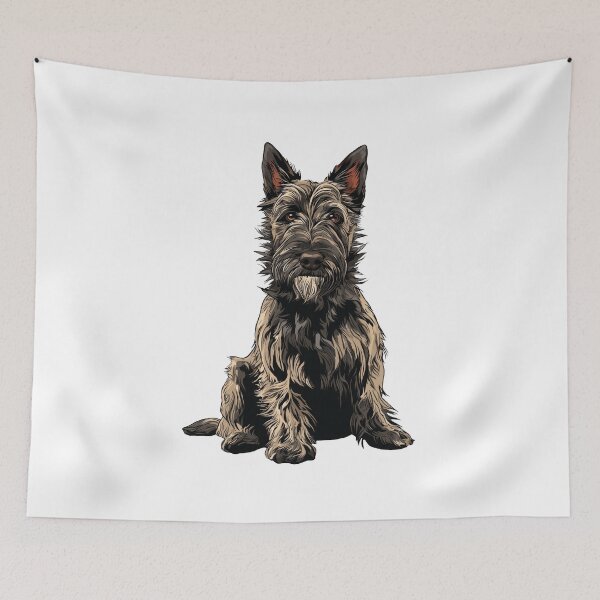Item preview, Grey Berger Picard Dog Illustration designed and sold by whyitsme.