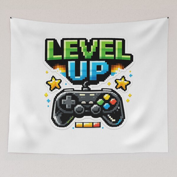 Item preview, Level Up Gaming Progress Pixel Style designed and sold by Wolf Creator.