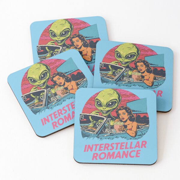 Item preview, Interstellar Romance Retro Car and Alien designed and sold by VantagePrints.