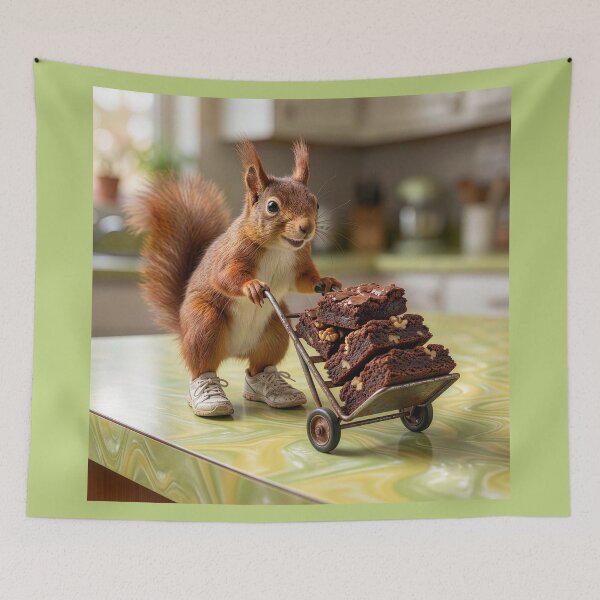 Item preview, Villainous Red Squirrel Makes Off With Brownies designed and sold by Tridentulus.
