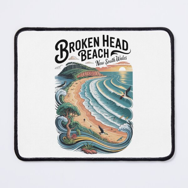 Item preview, Tallow Beach NSW – Vintage Coastal Travel Illustration designed and sold by Random Designs.