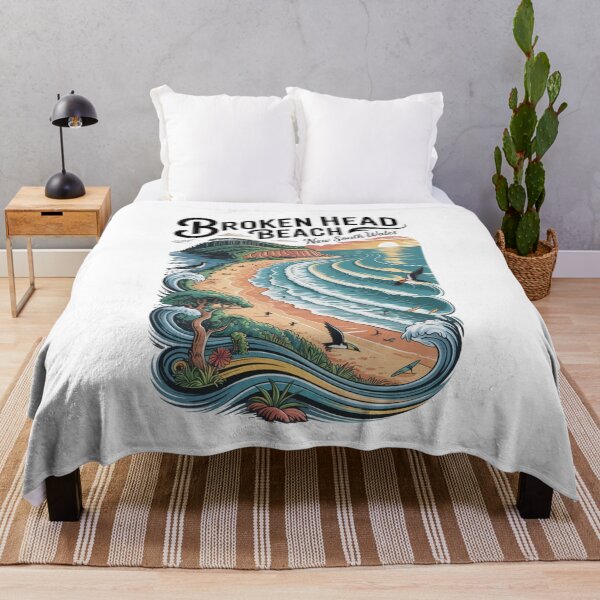 Item preview, Tallow Beach NSW – Vintage Coastal Travel Illustration designed and sold by Random Designs.