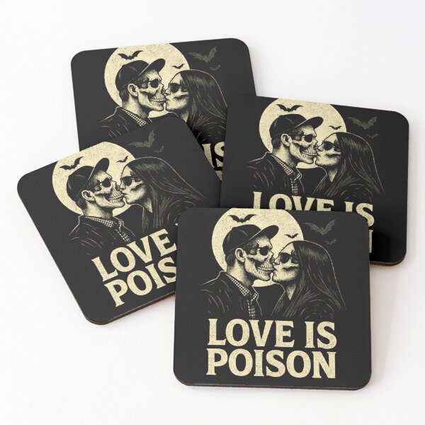 Item preview, Love Is Poison Gothic Skeleton Couple – Dark Romantic Skull Design designed and sold by MariDonna.