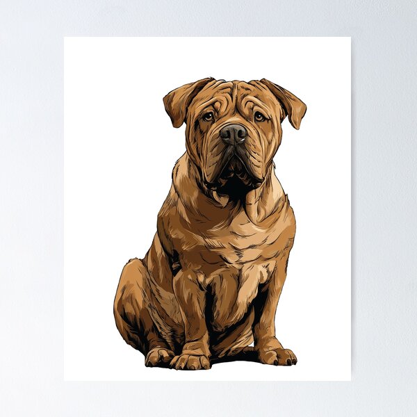 Item preview, Dogue de Bordeaux Dog Illustration designed and sold by whyitsme.