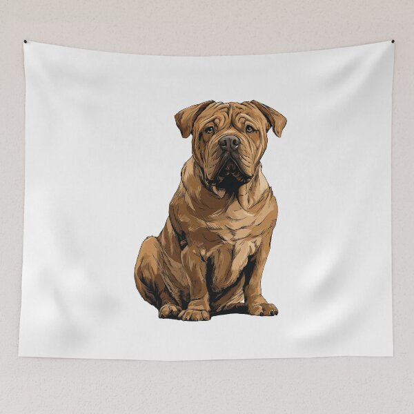 Item preview, Dogue de Bordeaux Dog Illustration designed and sold by whyitsme.