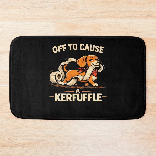 Item preview, Off To Cause A Kerfuffle Funny Dachshund Toilet Paper Meme designed and sold by VibeOffline Studio.
