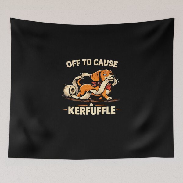 Item preview, Off To Cause A Kerfuffle Funny Dachshund Toilet Paper Meme designed and sold by VibeOffline Studio.