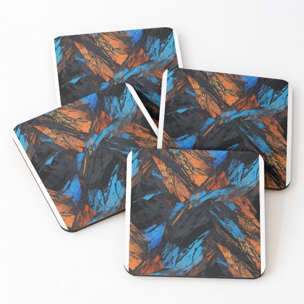 Item preview, Blue Orange Grunge Abstract Pattern designed and sold by RidaSalArt.