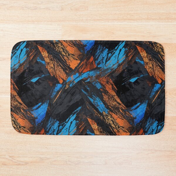 Item preview, Blue Orange Grunge Abstract Pattern designed and sold by RidaSalArt.