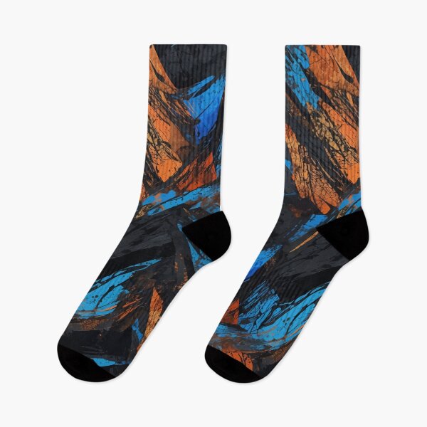 Item preview, Blue Orange Grunge Abstract Pattern designed and sold by RidaSalArt.