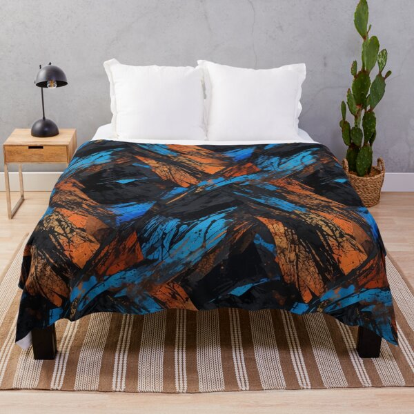 Item preview, Blue Orange Grunge Abstract Pattern designed and sold by RidaSalArt.