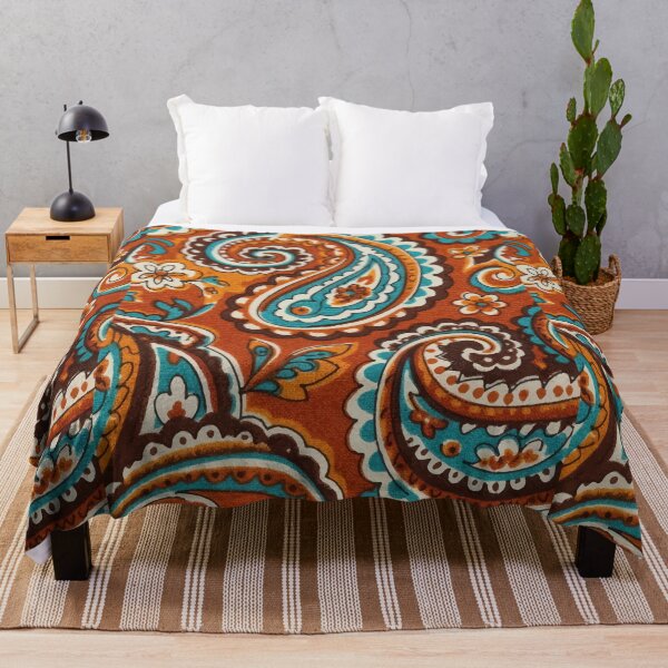 Item preview, Orange Paisley Boho Pattern  designed and sold by RidaSalArt.