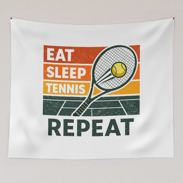 Item preview, Eat Sleep Tennis Repeat – Funny Tennis Player Racquet Retro Design designed and sold by Wear Sculpt.