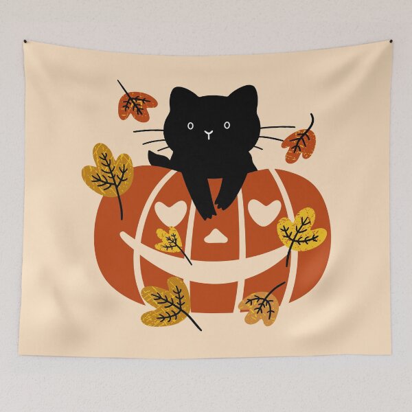 Item preview, Black Cat and Pumpkin designed and sold by Wlaurence.