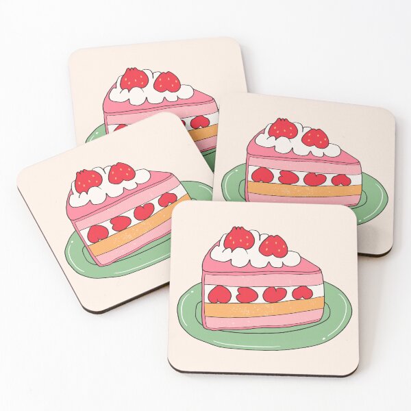 Item preview, Slice of Strawberry and Vanilla Layered Cake (Creme) designed and sold by yellowflowerhut.