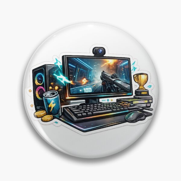 Artikelvorschau, PC Gaming Setup Retro Pixel Style entworfen und verkauft von Wolf Creator.