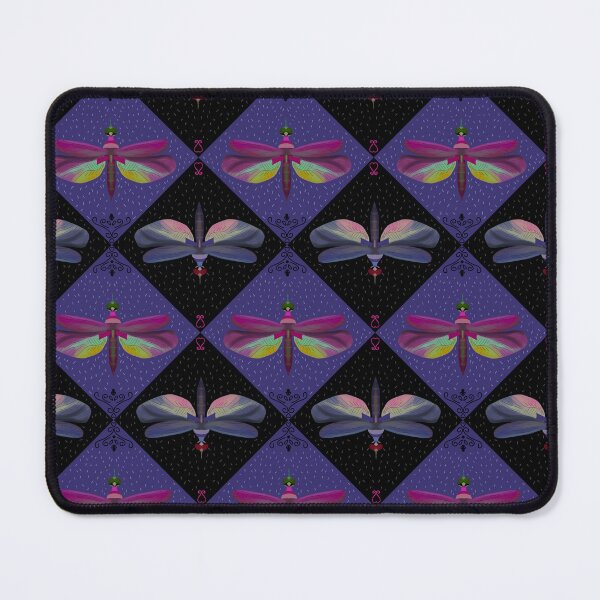 Item preview, Dragonfly on Purple & Black with dashes designed and sold by DeaHeidiDesigns.