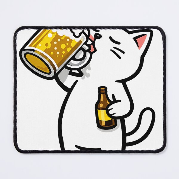 Item preview, Drunk Hacker Cat – Funny Beer Lover Programmer Design designed and sold by GaliciaCity.