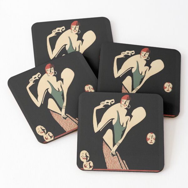 Item preview, Art Deco Illustration Flapper with Theatre Masks Vintage Art Lovers designed and sold by RickE.