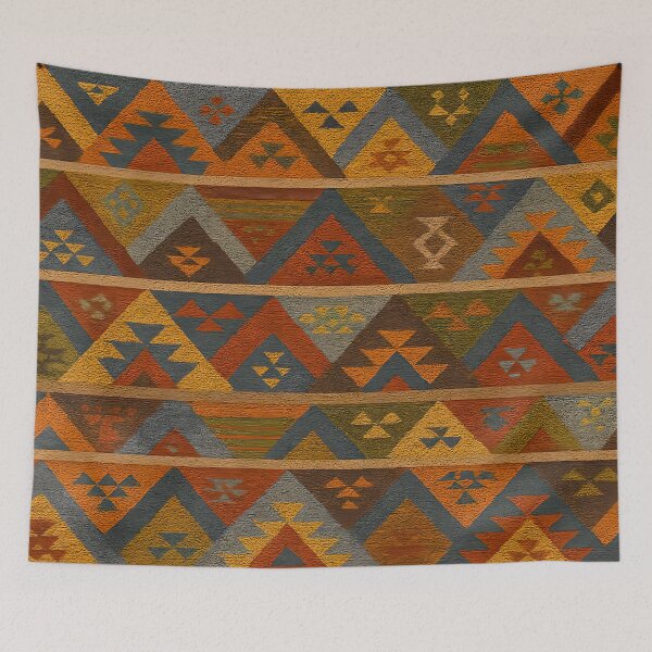 Item preview, Moroccan Berber Kilim Geometric Tribal Pattern Textile Design designed and sold by PinUpPizzazz.