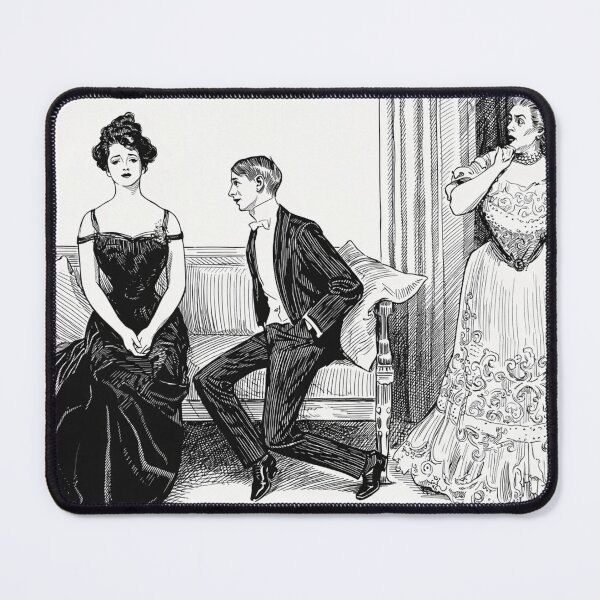 Item preview, Vintage Line Art Illustration Edwardian Couple Social Scene Classic Art Lovers designed and sold by RickE.