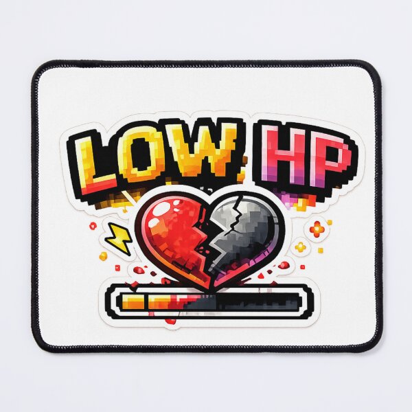 Item preview, Low HP Gamer Health Bar Pixel Style designed and sold by Wolf Creator.