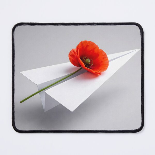 Item preview, Red Poppy on Paper Airplane – Minimalist Poetic Aesthetic Art designed and sold by OBL Stories.