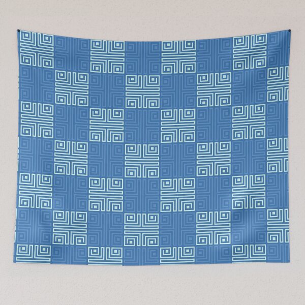 Item preview, Blue Totemic Pan African Textile - Samoan Polynesian Tribal  - Gift Ideas For Mom designed and sold by RoyalStarsPatts.