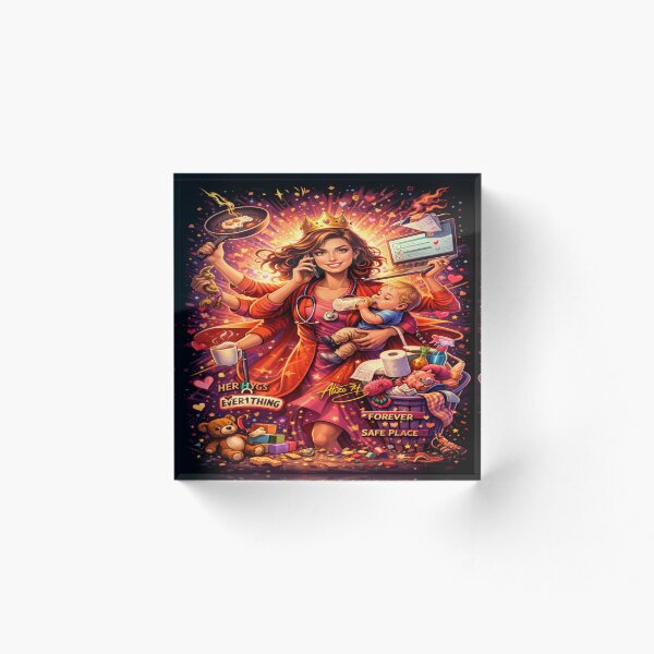 Item preview, Super Mom Multitasking Queen – Motherhood Power Art designed and sold by alizo74.