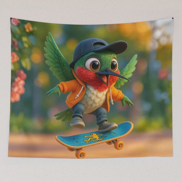 Item preview, Skater Ruby-Throated Hummingbird designed and sold by Sillytoe.