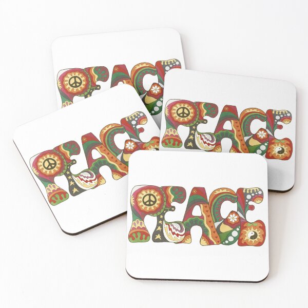Item preview, Vintage Psychedelic Peace Art White– Retro Hippie Rainbow Groovy Peace Design designed and sold by Kellie Espie Art.