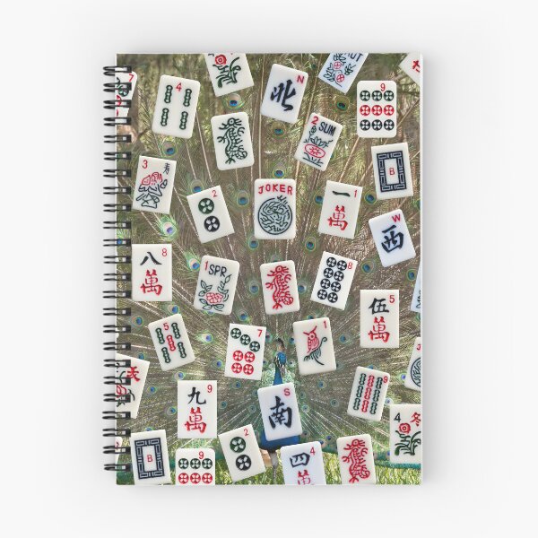 Item preview, Mahjong tiles (symbols) on Indian Peacock displaying a plumage designed and sold by Zina Stromberg.