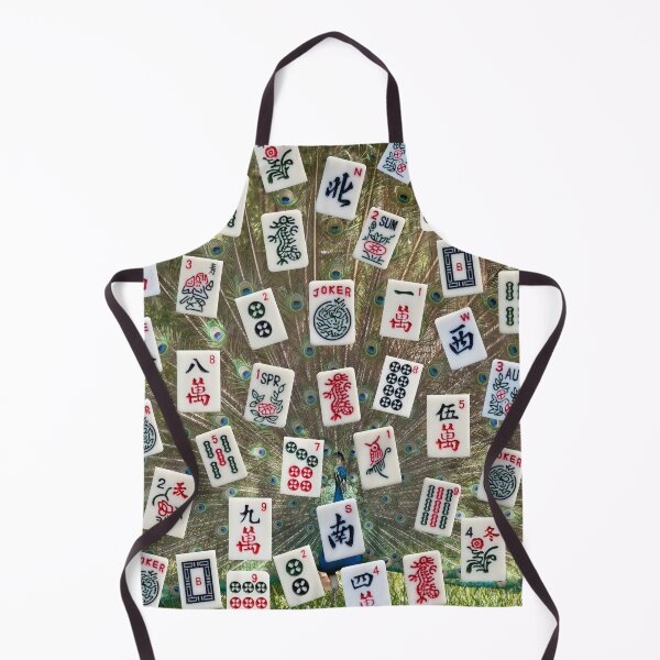 Item preview, Mahjong tiles (symbols) on Indian Peacock displaying a plumage designed and sold by Zina Stromberg.