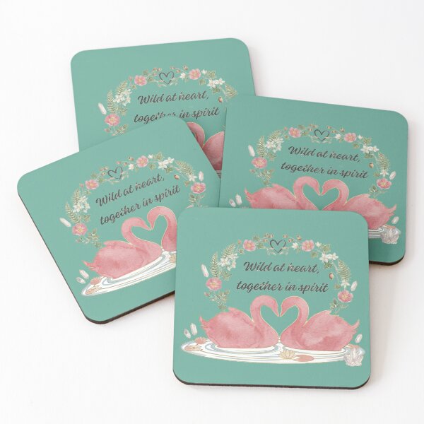 Item preview, Watercolor Pink Swans with Floral Wreath Art designed and sold by NiDev26.