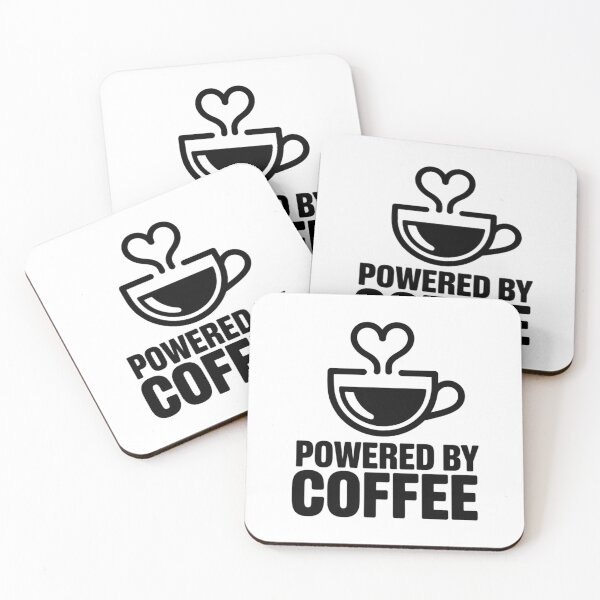 Item preview, Powered By Coffee Minimalist Coffee Lover T-Shirt Design designed and sold by SuyPrintArt.