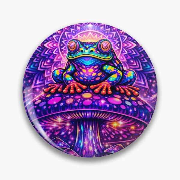 Item preview, Psychedelic Cosmic Frog on Magic Mushroom – Trippy Mandala Frog Galaxy Art designed and sold by RustedToad.