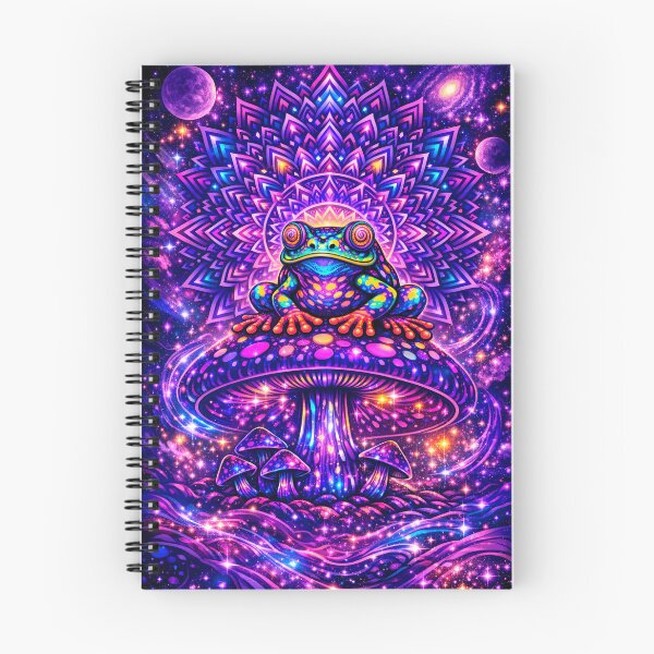 Item preview, Psychedelic Cosmic Frog on Magic Mushroom – Trippy Mandala Frog Galaxy Art designed and sold by RustedToad.