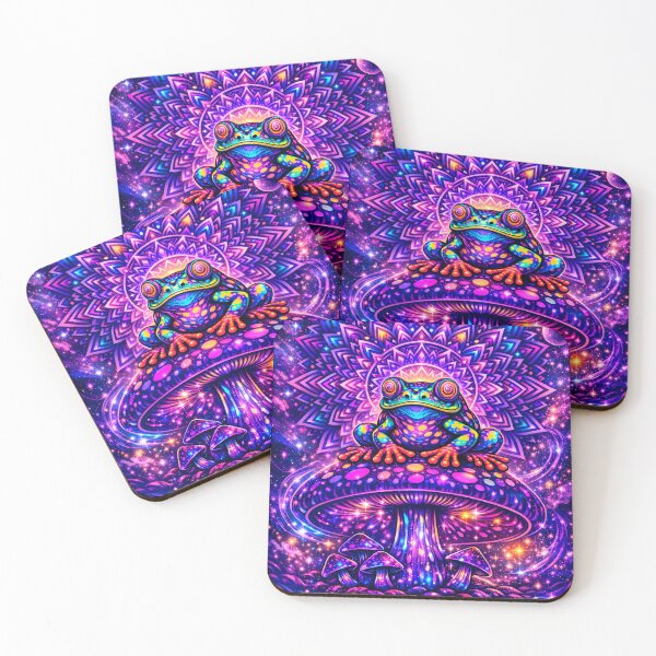 Item preview, Psychedelic Cosmic Frog on Magic Mushroom – Trippy Mandala Frog Galaxy Art designed and sold by RustedToad.