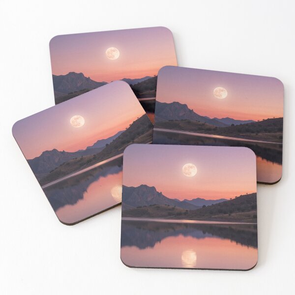 Item preview, Moonrise over a mountain lake at sunset designed and sold by StillOravisuals.
