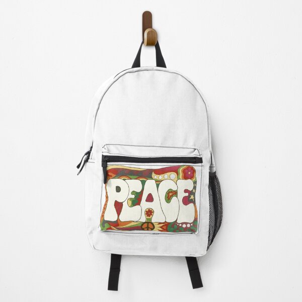 Item preview, Vintage Psychedelic Peace and Love Art White– Retro Hippie Rainbow Groovy Peace Design designed and sold by Kellie Espie Art.