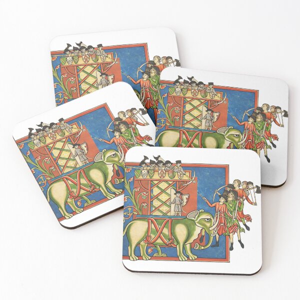 Item preview, Medieval Manuscript Illustration War Elephant Battle Scene History Art Lovers designed and sold by RickE.