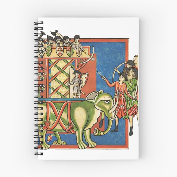 Item preview, Medieval Manuscript Illustration War Elephant Battle Scene History Art Lovers designed and sold by RickE.