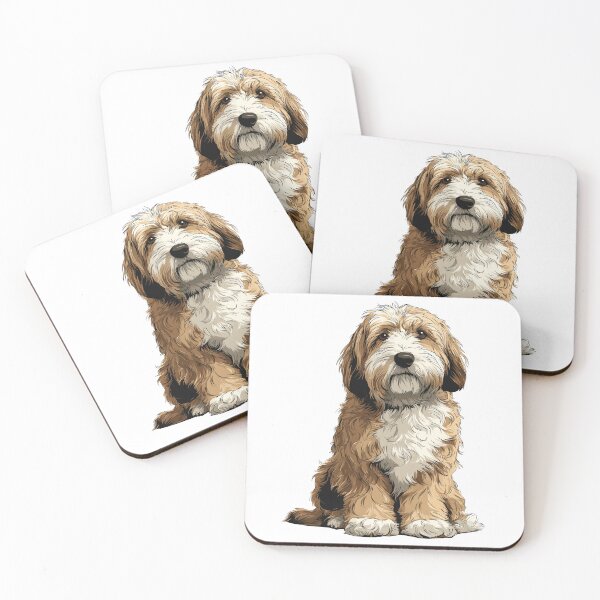 Item preview, Gold and White Tibetan Terrier Dog Illustration designed and sold by whyitsme.