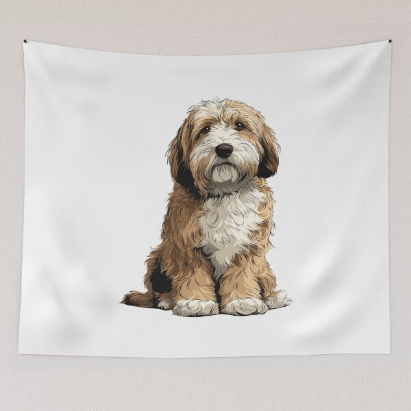 Item preview, Gold and White Tibetan Terrier Dog Illustration designed and sold by whyitsme.
