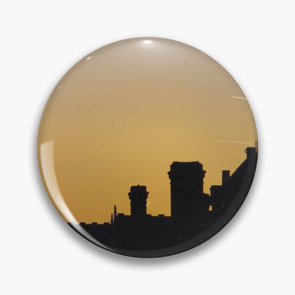 Item preview, Headcorn Chimney Pots against an Orange Sky designed and sold by Katy Fryd.