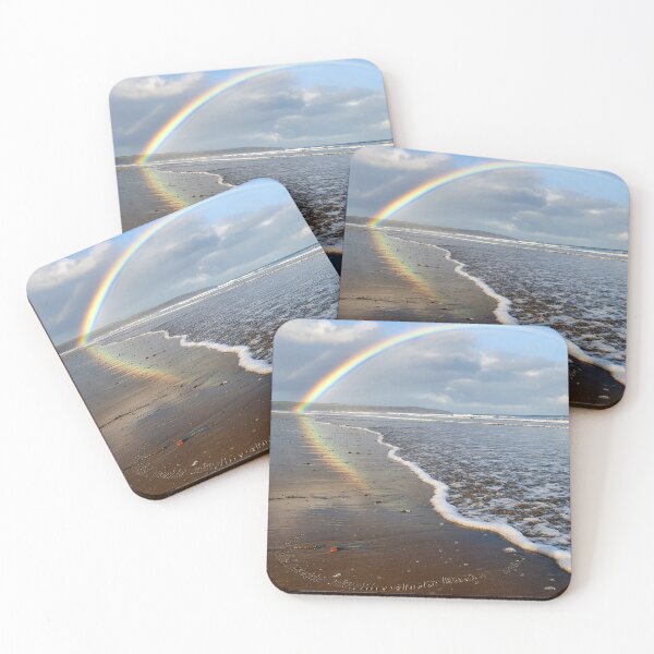 Item preview, Rainbow Reflection On Coastal Beach Shore designed and sold by chase-thewave.